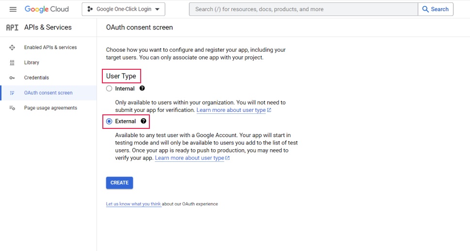 Google Giriş Kullanıcı Türü