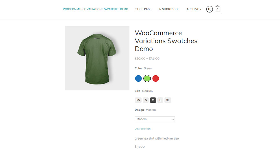 WooSwatches - WooMatrix tarafından WooCommerce Renk veya Görüntü Varyasyon Renk Örnekleri