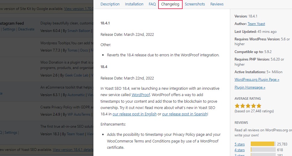Değişiklik günlüğü