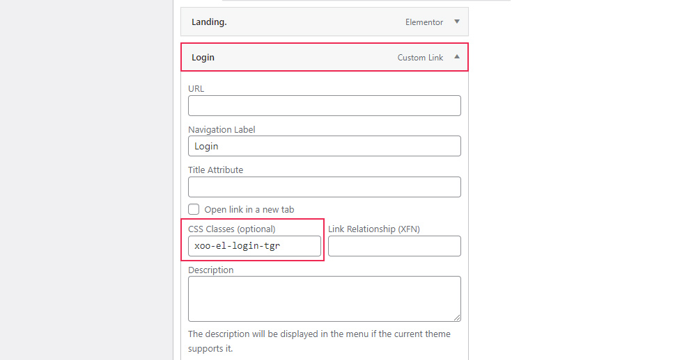 Menü CSS Sınıfları