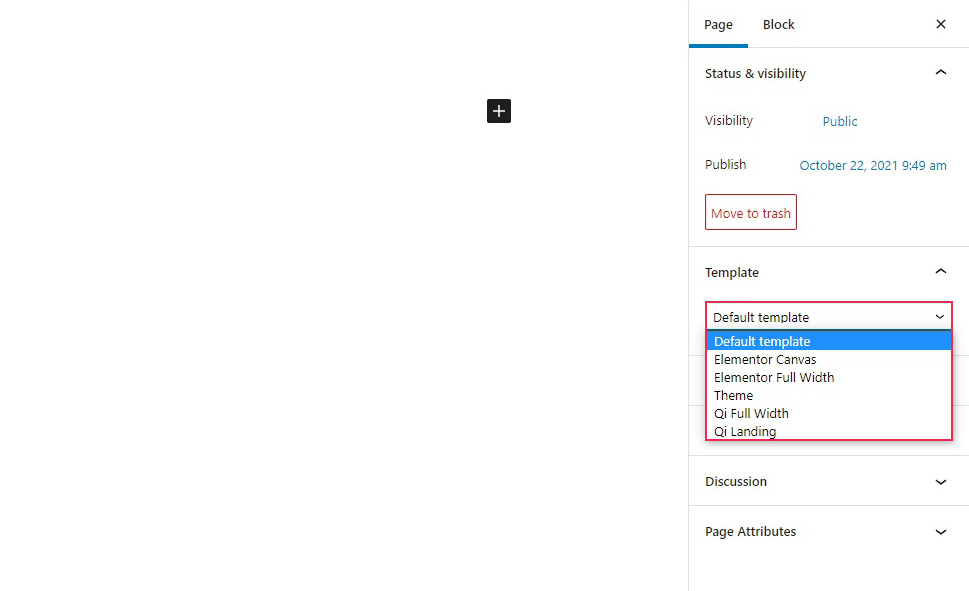Sayfa Şablonu Gutenberg