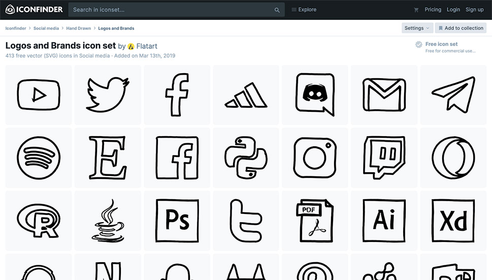 Logolar ve Markalar Icon Set by Flatart