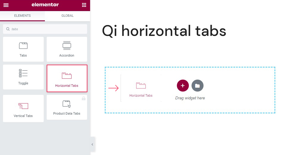 Yatay Sekmeyi Sürükle ve Bırak
